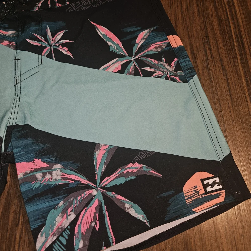 Billabong Black and Blue Tropical Board Shorts